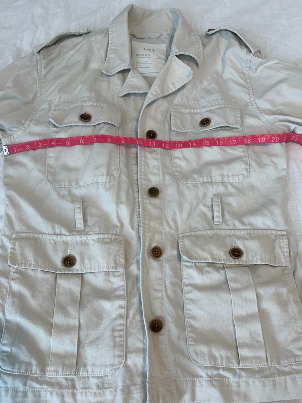 Banana Republic Heritage Linen Blend Safari Jacket Ivory Belted Utility Jacket - Picture 14 of 15